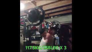 Military Press 1175KG258 LBS X 3 [upl. by Tteirrah]