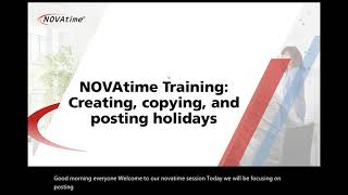 NOVAtime – Holiday – Creating copying and posting holidays [upl. by Annayak211]