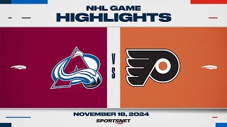 NHL Highlights  Avalanche vs Flyers  November 18 2024 [upl. by Okoyik]