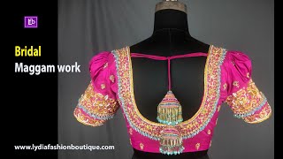 Bridal Maggam work in Hanamkonda  Lydia Fashion Boutique [upl. by Ahsennod]