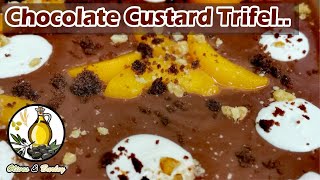 DELICIOUS Chocolate Custard Trifle RecipeOlives Barley [upl. by Cathryn]