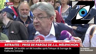 Zap Actu Mélenchon à une journaliste quotLe votre de jeu aussi il est fait vous mourrezquot 070623 [upl. by Annavoeg513]