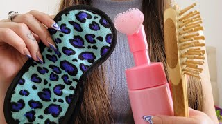 ASMR Pampering You For Sleep 💆🏻‍♀️💤 Inaudible Whispers Skin care Hair Brushing [upl. by Haynor]