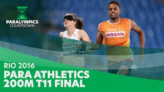 ParalympicsCountdown⏳ Rio 2016 Para Athletics  200m T11 Final [upl. by Dumah]