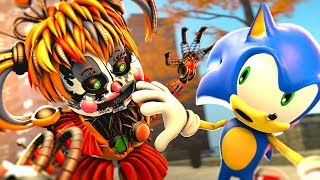 SFM FNaF Scrap Baby vs Sonic [upl. by Wynnie]