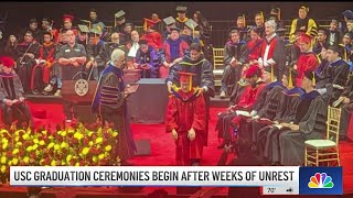 USC graduation ceremonies begin after weeks of unrest [upl. by Lexy]