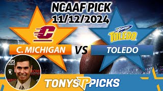 Central Michigan vs Toledo Pick 111224 NCAAF Week 12 Pick for Bet [upl. by Catina]