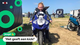 Anouk van 9 rijdt nu al superhard motor [upl. by Leima]