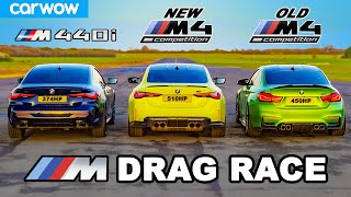 New BMW M4 v Old M4 v M440i  DRAG RACE [upl. by Haleemaj700]