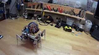 Hexapod robot SG90 HCSR04 homemade project [upl. by Adnolohs]