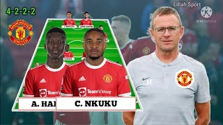 Potential Line up Manchester United With Nkuku amp Haidara Under Ralf Rangnick 4222  Rumours [upl. by Hareehahs]