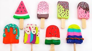 Learn Colors with Ice Cream Popsicles  Play Doh Ice Cream and Popsicle Toys Learn Colours for Kids [upl. by Aihsotal]