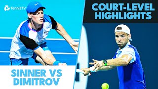 Jannik Sinner vs Grigor Dimitrov CourtLevel Highlights  Miami Final 2024 [upl. by Fiorenze]