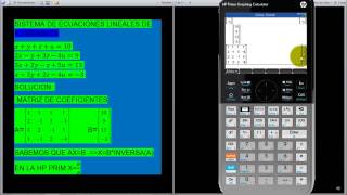 HP PRIME SOLUCION DE SISTEMAS ECUACIONES LINEALES DE TODO TIPO [upl. by Zea]