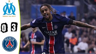 Marseille PSG  03  Le Résumé  Ligue 1 202425  om psg [upl. by Ozner367]