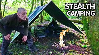 Wild Stealth Camping Alone in The Uk With Cheap Gear [upl. by Kenwrick]