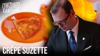 Michelin Star Crepe Suzette dish at the 5Star Ritz London by Luigi Cagnin tableside service [upl. by Oiciruam378]