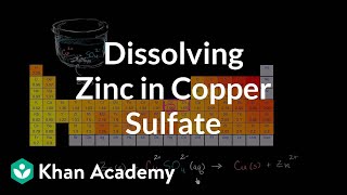 Redox reaction from dissolving zinc in copper sulfate  Chemistry  Khan Academy [upl. by Maighdiln]