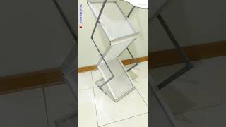 Rak Brosur Akrilik Aluminium Zigzag Portable Standing Brochure Acrylic Holder Tempat Katalog Pamflet [upl. by Anirad]