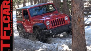 2015 Jeep Wrangler Rubicon Hard Rock Snowy amp Muddy Colorado OffRoad Review [upl. by Adnauqal]