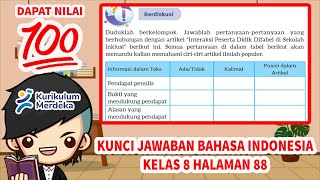 Kunci Jawaban Bahasa Indonesia Kelas 8 Halaman 88 Kurikulum Merdeka [upl. by Aloiv287]