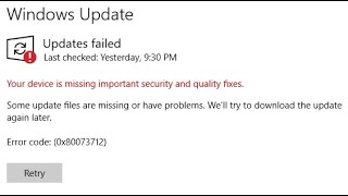 Fix quotYour device is missing important security and quality fixesquot Error in Windows PC [upl. by Vickie]