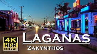 Laganas  Zakynthos in 4K 60fps HDR  UHD  Dolby Atmos 💖 The best places 👀  walking tour [upl. by Gerhard]