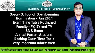 Sppu  School of Open Learning  FY SY and TY BA amp Bcom  Backlog Exam Time Table Published [upl. by Sirdi613]