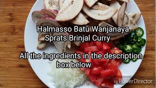 Halmasso Batu Wanjanaya sprats Brinjal Curry  Sri Lankan Style [upl. by Thorndike]