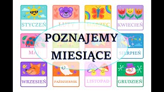 Poznajemy miesiące Nazwy miesięcy po polsku Edukacyjne karty pracy Nauka dla przedszkolaka [upl. by Htebazileharas650]