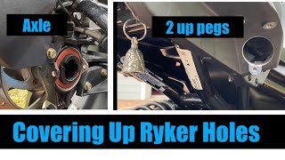 How to Cover Up Passenger Peg Holes and How to Put on CanAm Ryker Hub Cap Axle Covers [upl. by Retsila]