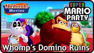 Super Mario Party  Whomps Domino Ruins 4 players DK vs Hammer Bro vs Waluigi vs Dry Bones [upl. by Nywra]