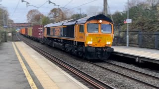 66312 working 4L68 Birch Coppice Gbrf to London Gateway Gbrf Gbrf class66 Tones freighttrain [upl. by Timmie]