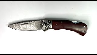 CJULHerbertz ROSTFREI 440 206412 Damascus Folding Knife [upl. by Libbna]