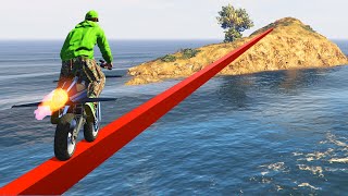 WORLDS LONGEST IMPOSSIBLE TIGHTROPE GTA 5 Funny Moments [upl. by Kandace]