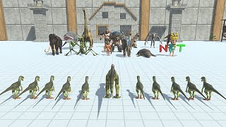 CRYOLOPHOSAURUS WITH DEINONYCHUS VS BOSS  Animal Revolt Battle Simulator [upl. by Notkcorb]