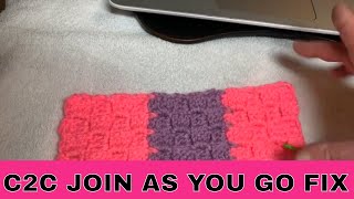 C2C Crochet Join As You Go Fix [upl. by Gorey]