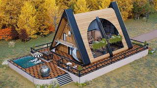 42 x 62 13m x 19m Luxury AFrame Cabin w Perfect Interior Design  Elegant amp Perfect [upl. by Gisela]