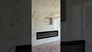 Large electric fireplace installation construction fireplace electric [upl. by Faustus]