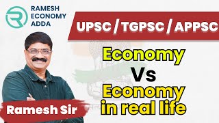 ECONOMY VS ECONOMY IN REAL  BY RAMESH SIR  ECONOMY ADDA  treding education upsc viralvideo [upl. by Lemaj]