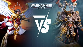 Adepta Sororitas Vs Chaos Space Marines 2000pts Warhammer 40K Battle Report [upl. by Nason171]