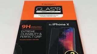 Spigen GLAStR Slim Premium Tempered Glass Screen Protector 2 Pack for iPhone X [upl. by Schwejda]