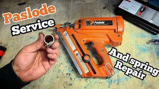 Repairing a old Paslode IM35090CT nail gun Compleat service and repair showing every step [upl. by Clorinda507]