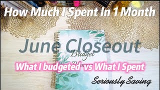 June Monthly Budget Closeout  Monthly Spending Review  Beginner Friendly [upl. by Tomchay]