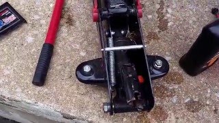 How to add or change Hydraulic fluid on Floor Jack [upl. by Nahtonoj]