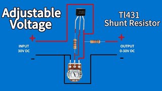 How to make adjustable voltage regulator using shunt Resistor  New Electronic Project [upl. by Laersi614]