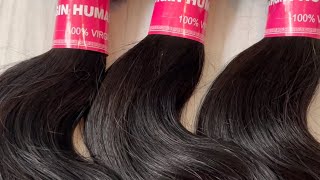 BEST UNICE HAIR REVIEW WATCH BEFORE BUYING UNBOXING NO SHEDDING BUNDLES 24 INCHES BRAZILIAN HAIR [upl. by Anailuj]