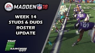 Studs amp Duds From NFL Week 14  Madden 18 NFL Roster Update [upl. by Emor]