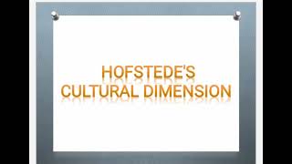 Hofstedes cultural dimension [upl. by Pinkham]