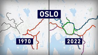 Evolution of the Oslo Metro Tbane 18982022 animation [upl. by Everrs]